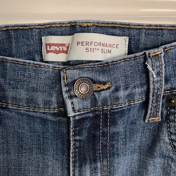 LEVIS 511 Jeans Boys 16 Reg 28x28 Performance Slim Fit Blue School Pants Casual - Picture 4 of 10